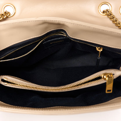 Saint Laurent Calfskin Y Quilted Monogram Medium Loulou Chain Satchel Dark Beige 5 of 11