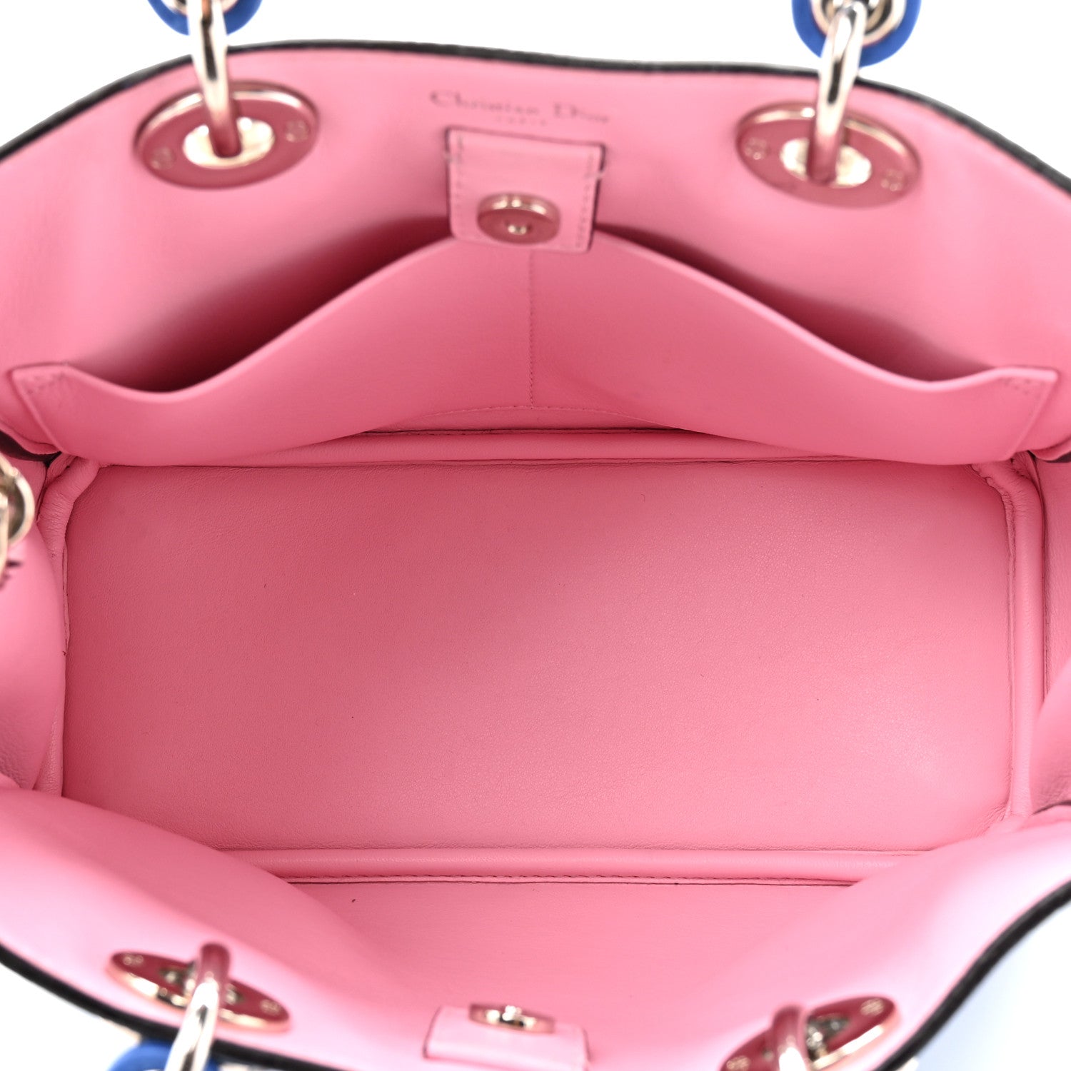 Christian Dior Bullcalf Small Diorissimo Tote Bleu Nosy Rose Tendre 5 of 12