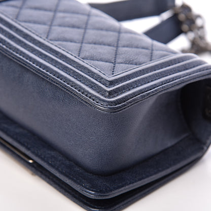 Chanel Metallic Calfskin Quilted Mini Boy Flap Blue 11 of 12