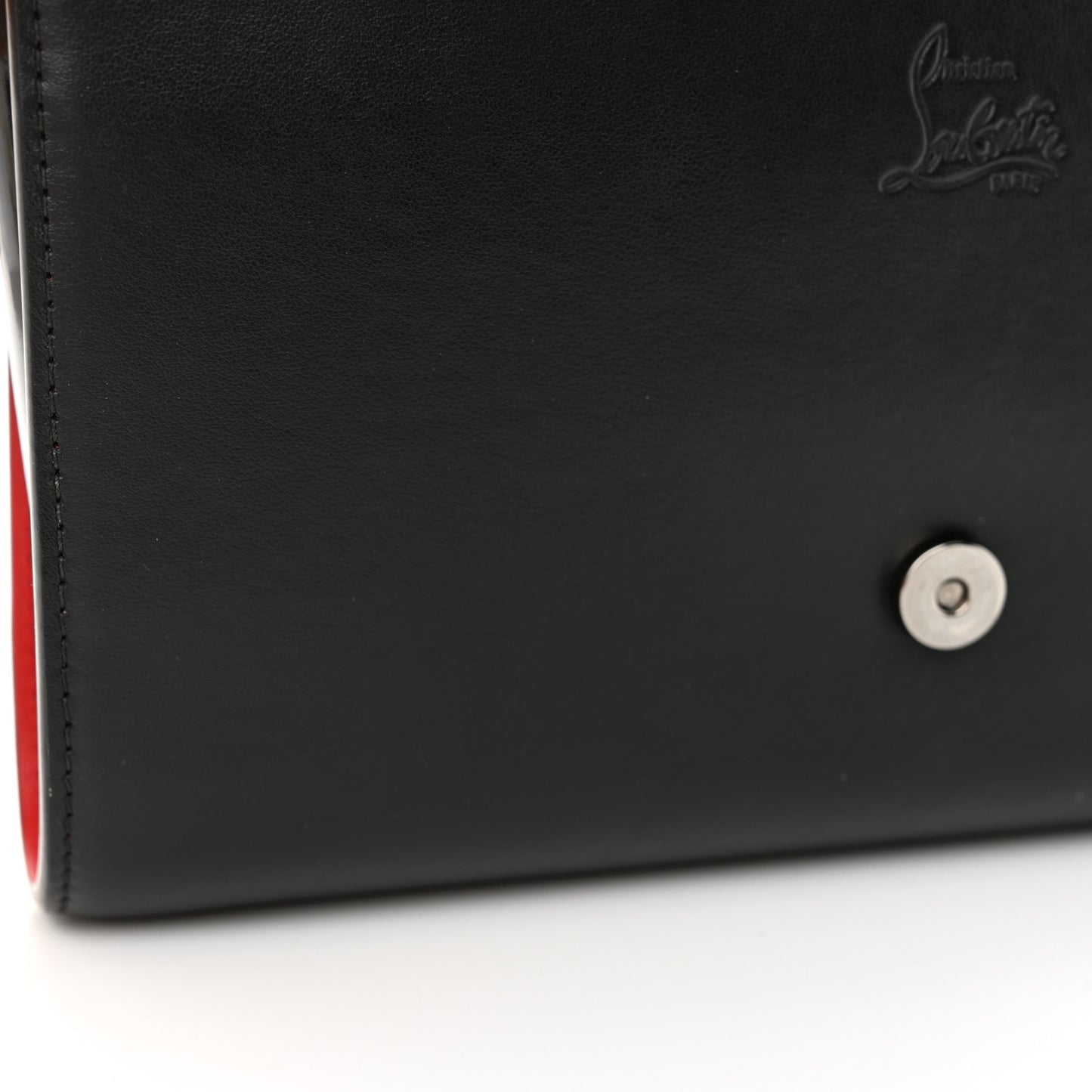 Calfskin Patent Spikes Paloma Clutch Black