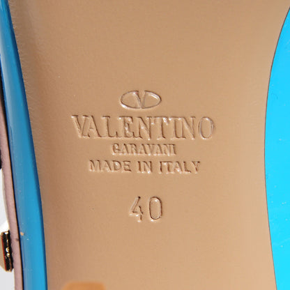Valentino Garavani Patent Rockstud Ankle Strap 100mm Pumps 40 Parrot Poudre 6 of 6