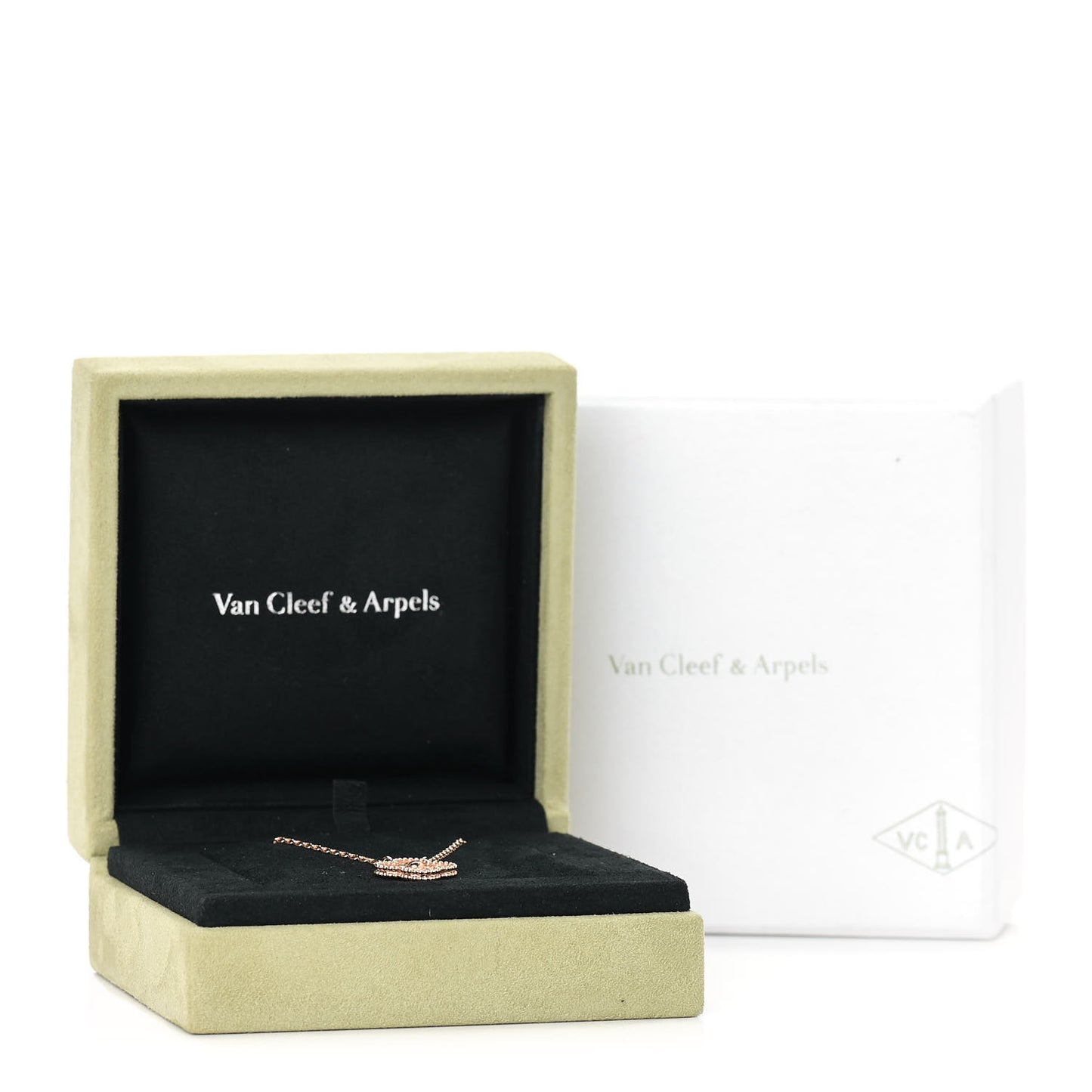 18K Rose Gold Vintage Alhambra Pendant Necklace