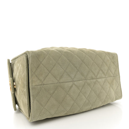 Chanel Suede Quilted Medium Chanel 25 Handbag Khaki 4 of 10
