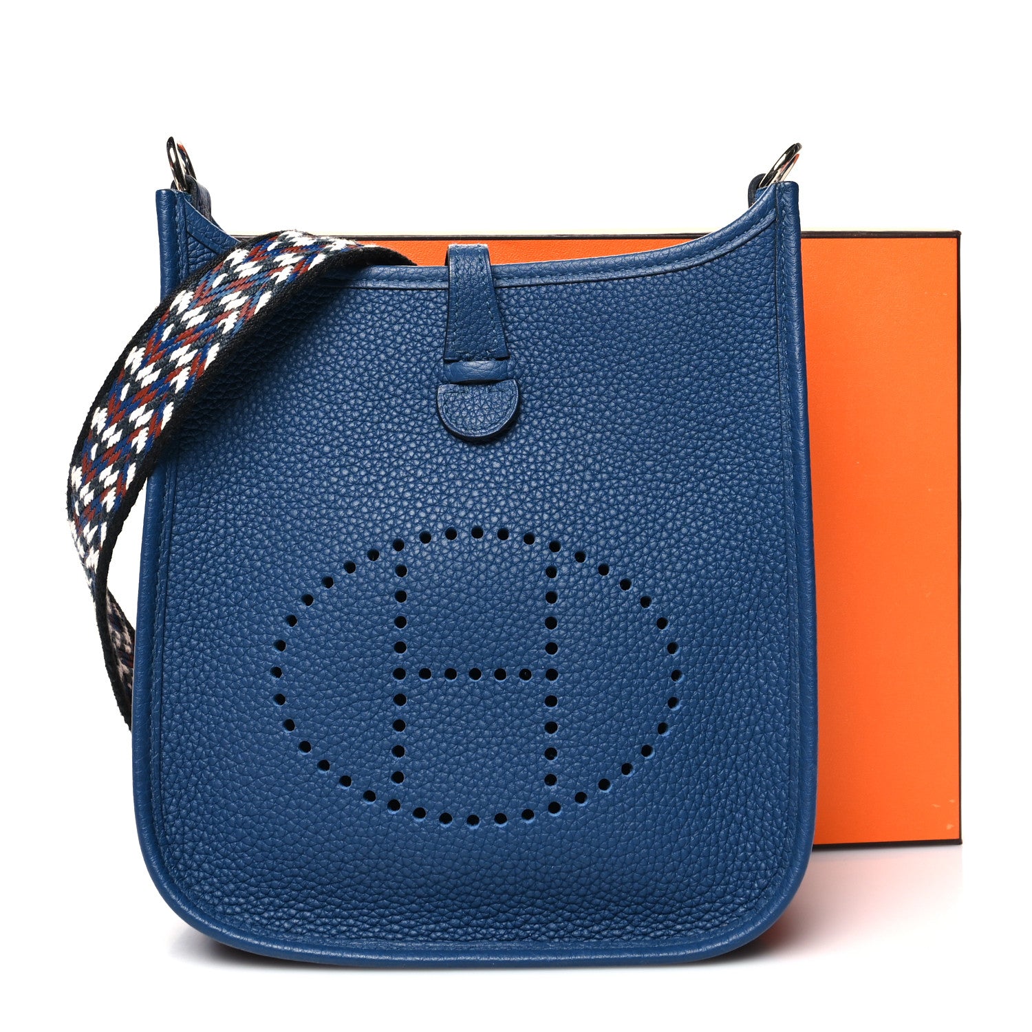 Hermes Taurillon Maurice Zigzag Evelyne TPM Deep Bleu Black White Deep Bleu 10 of 10