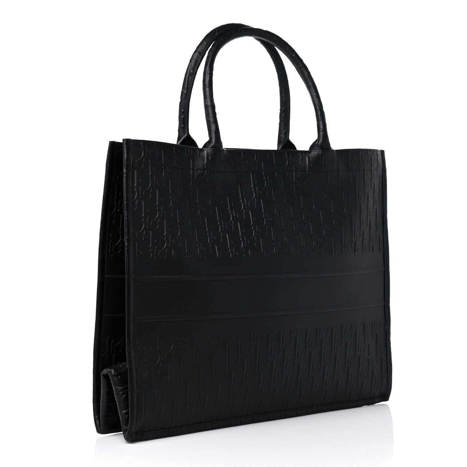 Christian Dior Oblique Calfskin Embossed Large Book Tote Black 2 of 9