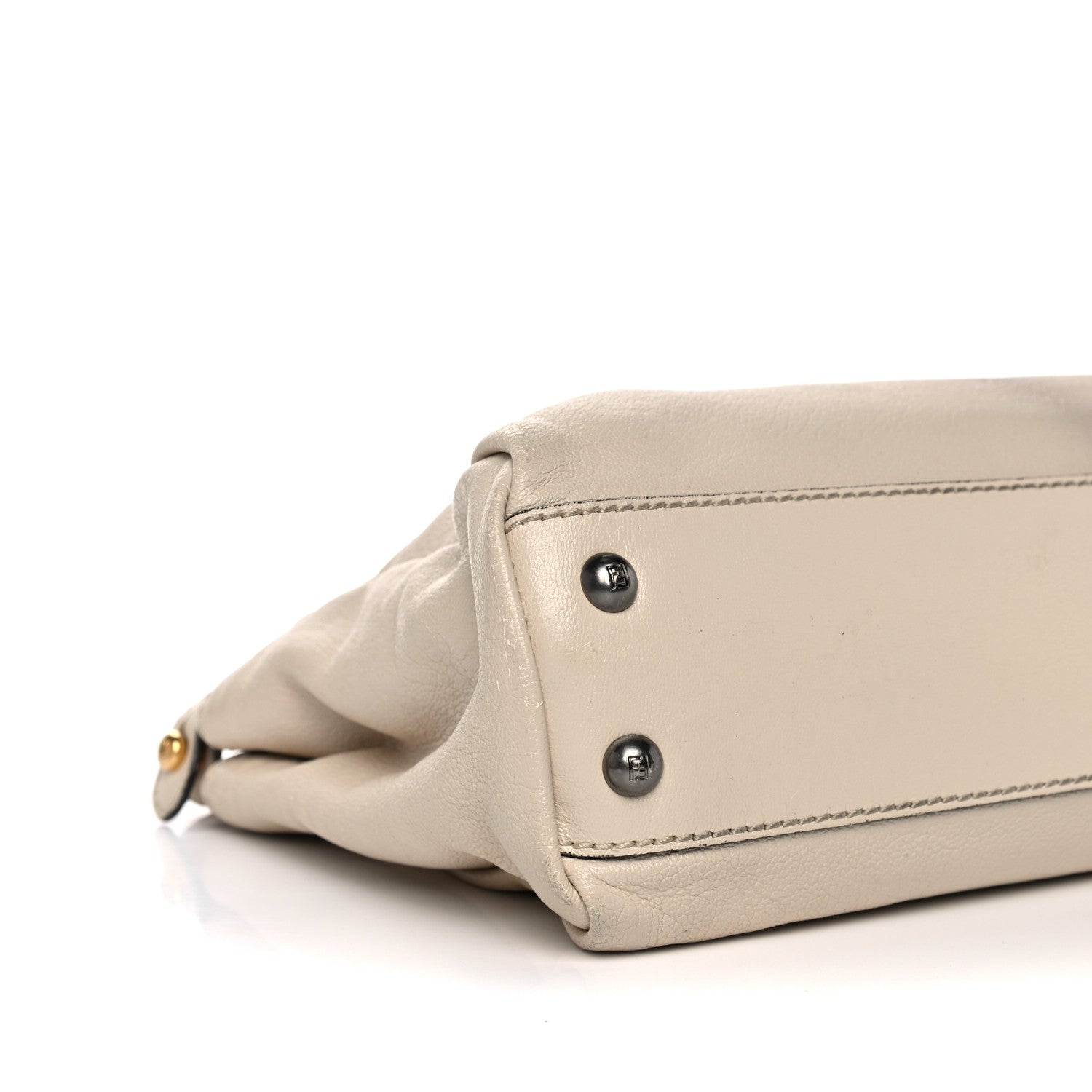Fendi Goatskin Stingray Medium Peekaboo Iconic Satchel White Pink 9 of 31