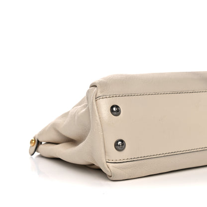 Fendi Goatskin Stingray Medium Peekaboo Iconic Satchel White Pink 9 of 31