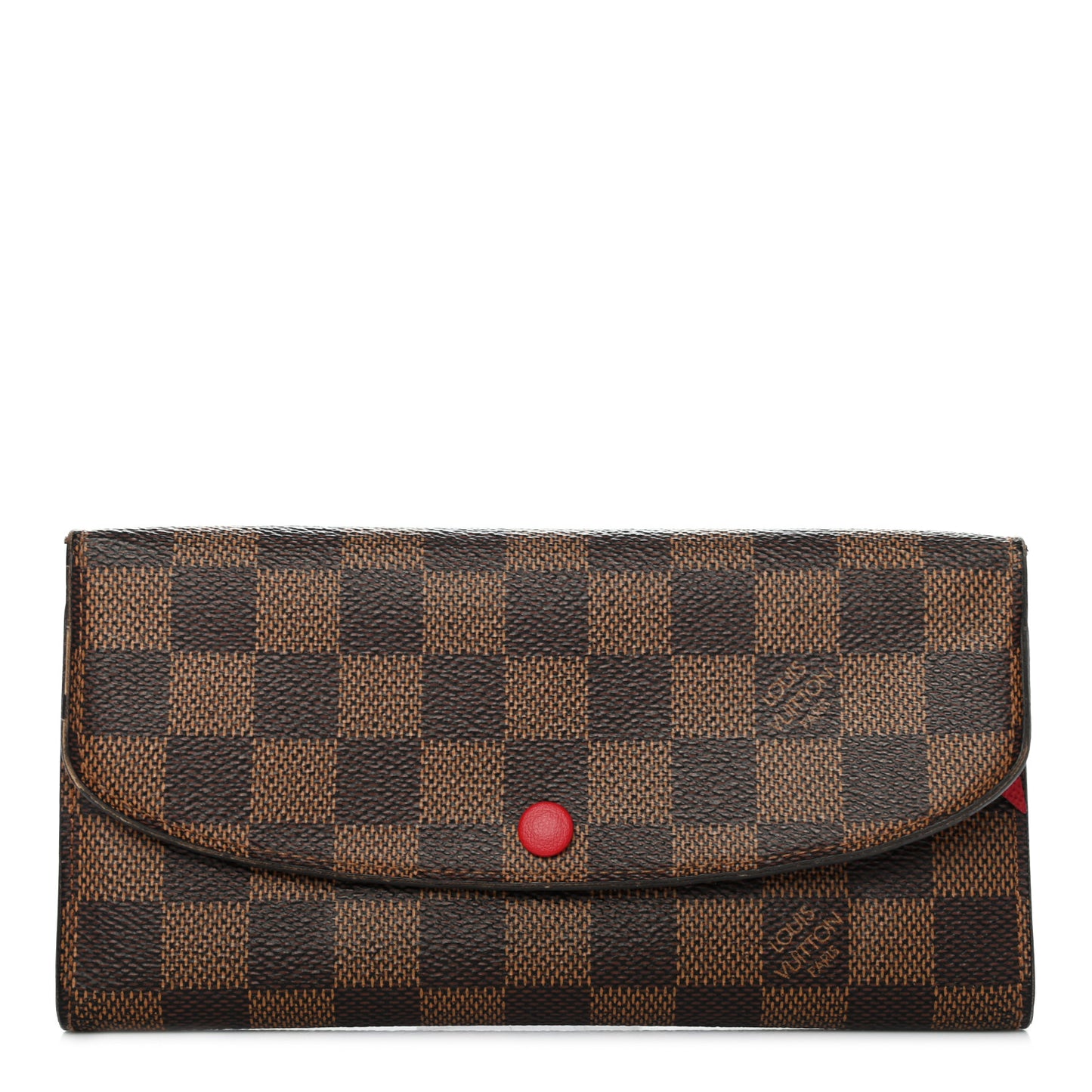 Damier Ebene Emilie Wallet Red