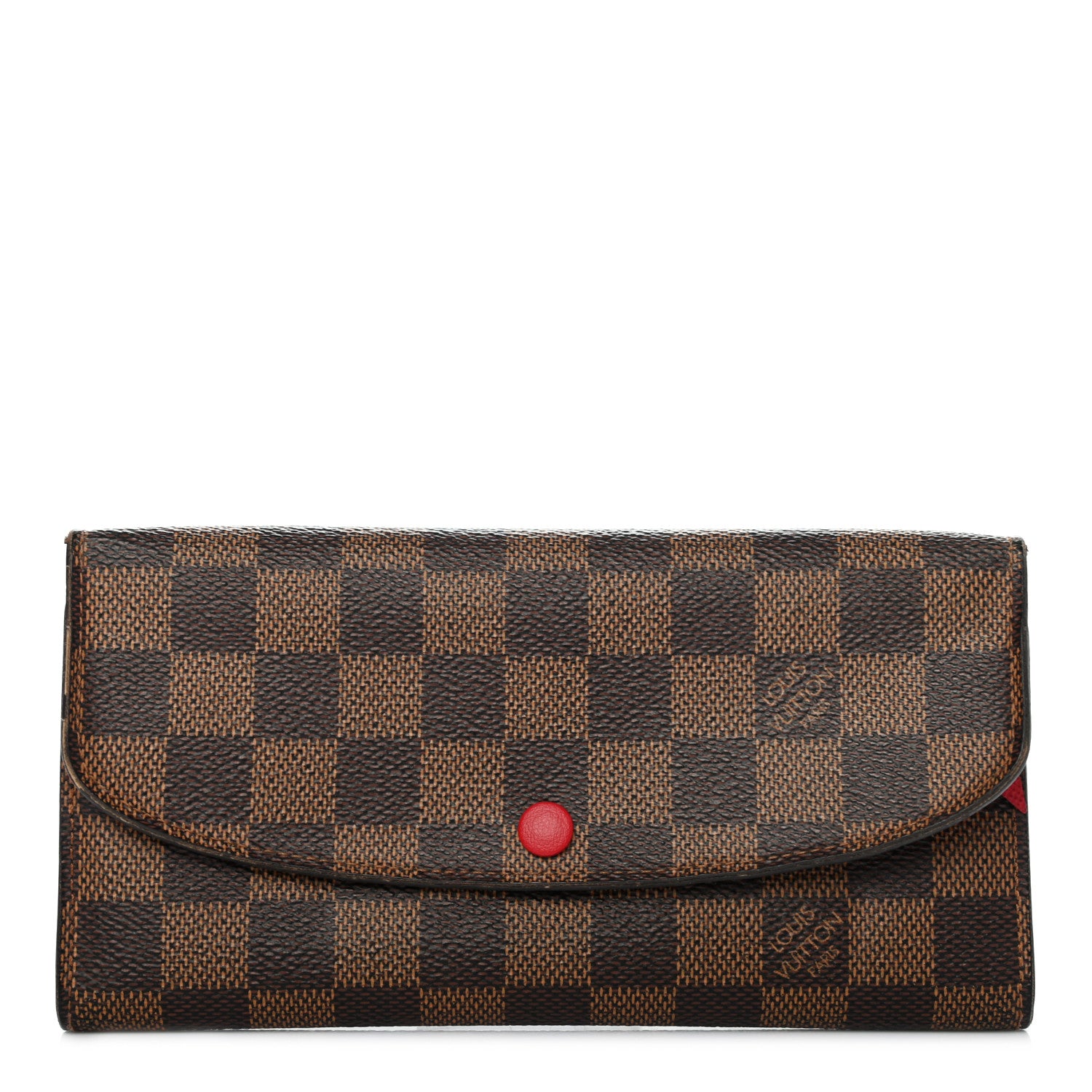 Louis Vuitton Damier Ebene Emilie Wallet Red 1 of 8