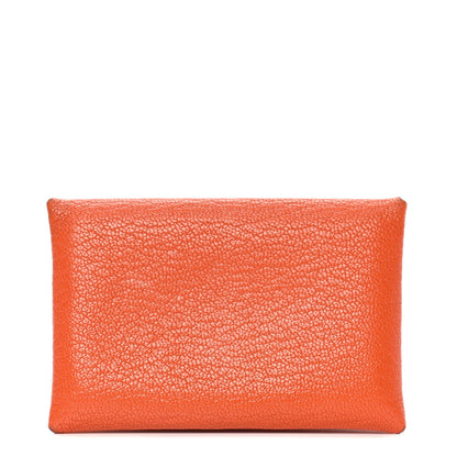 Hermes Chevre Mysore Calvi Card Case Orange 1 of 5