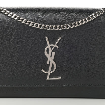 Saint Laurent Grain De Poudre Medium Classic Monogram Kate Satchel Black 8 of 12