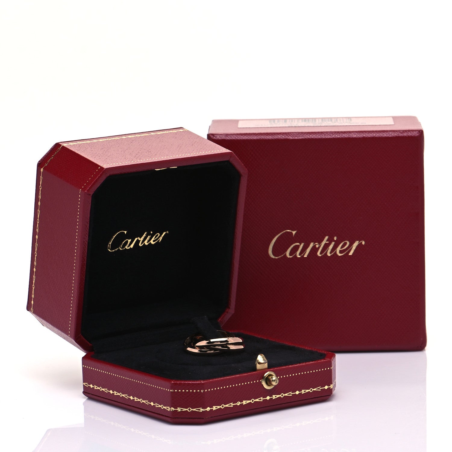 Cartier 18K Pink Gold Diamond Trinity Ring 51 5.75 5 of 5
