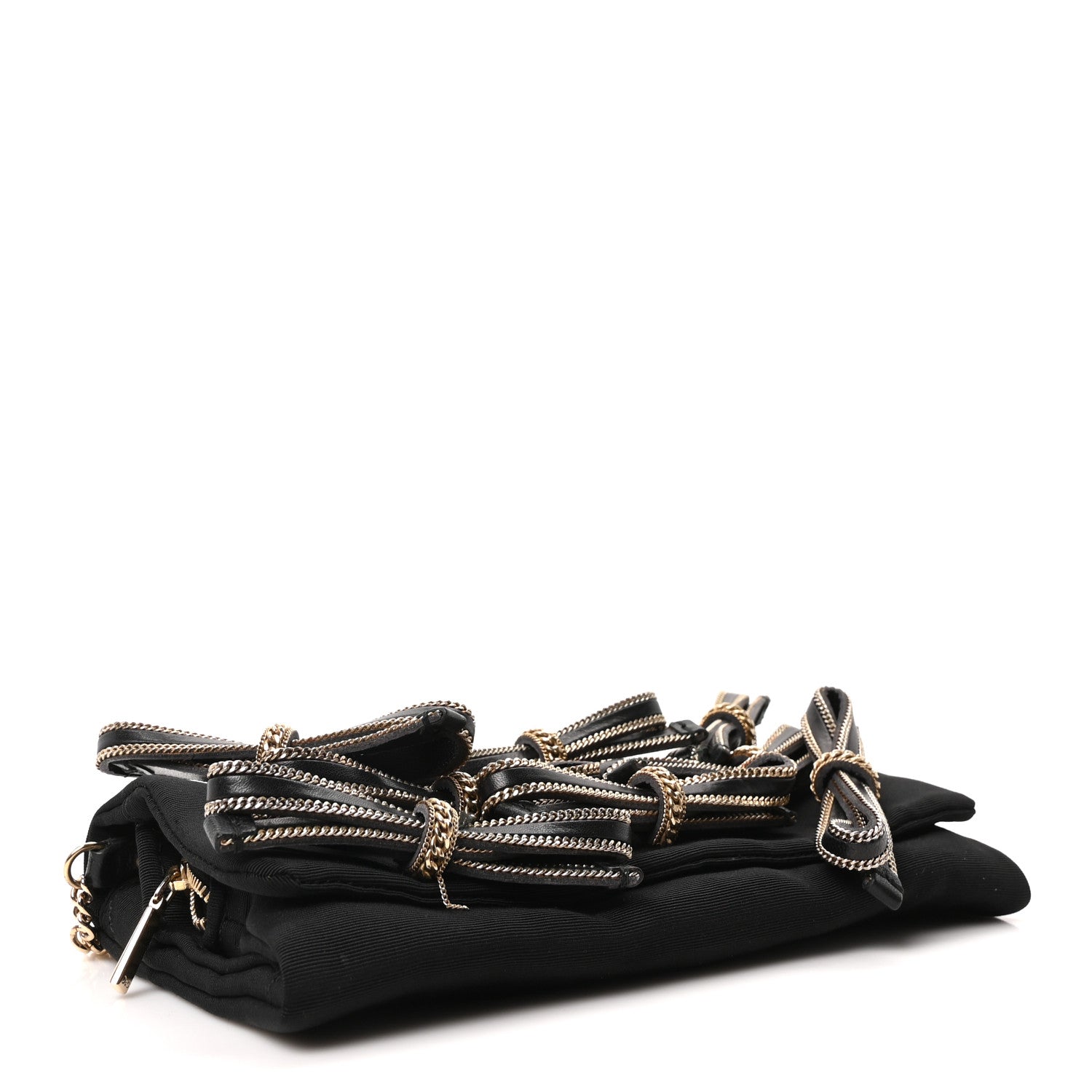 Dolce & Gabbana Satin Bow Sasha Chain Clutch Black 6 of 17