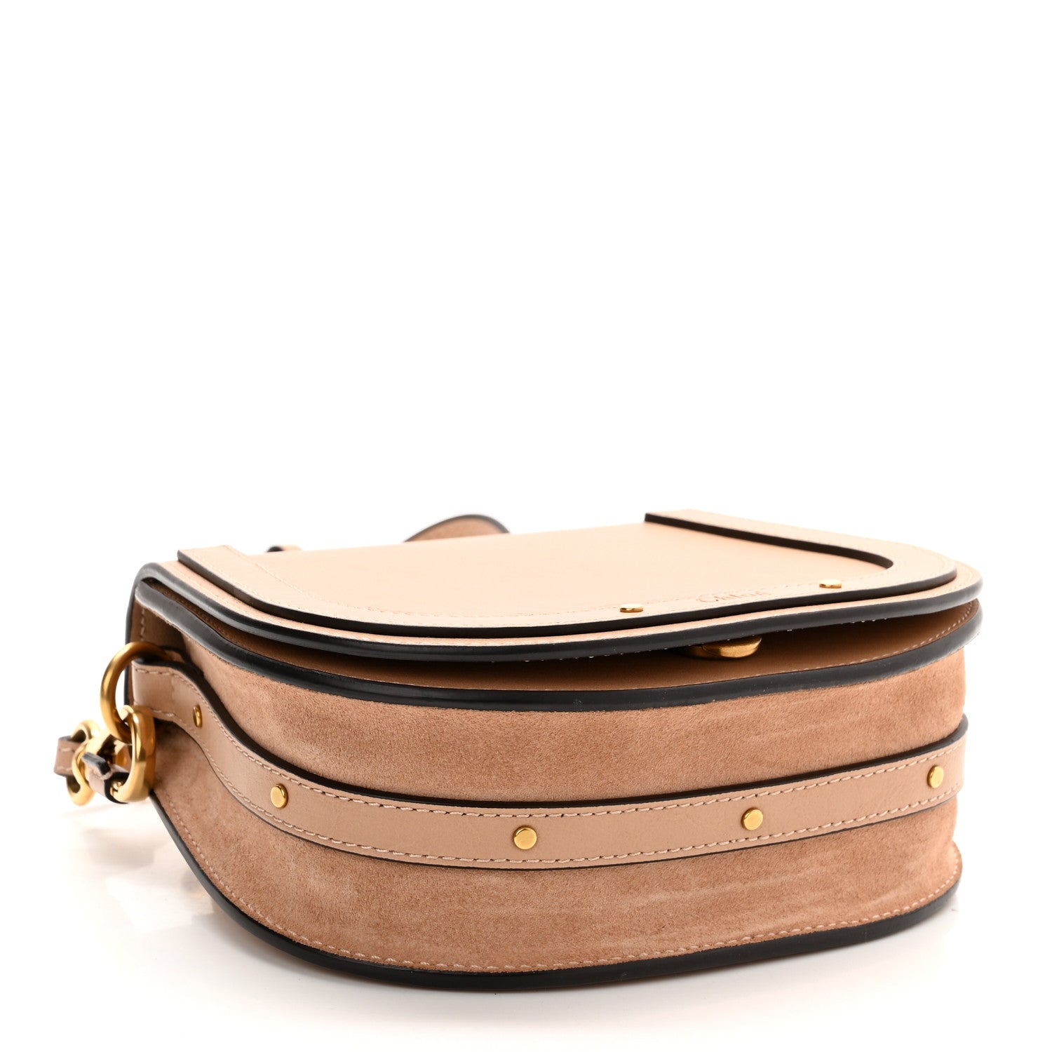 Chloe Calfskin Suede Small Nile Bracelet Bag Biscotti Beige 4 of 9