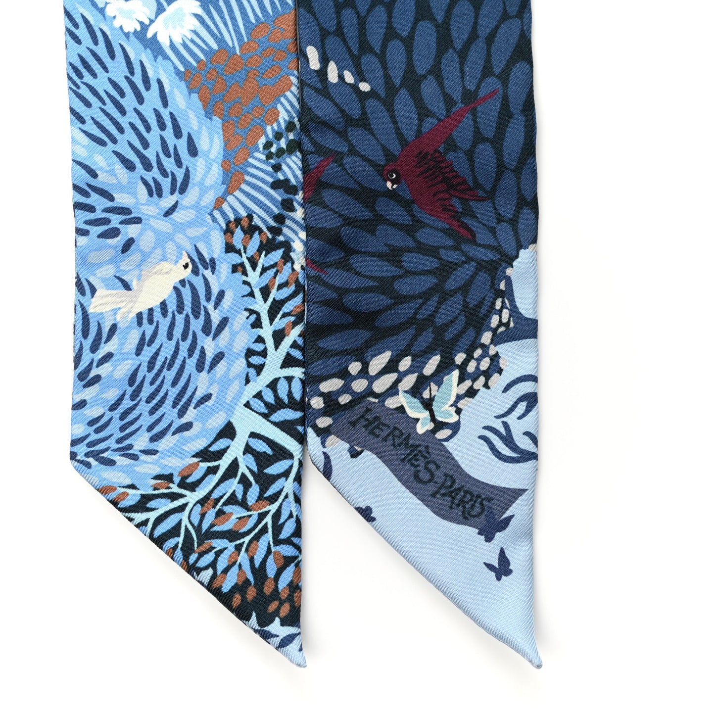 Silk Dans un Jardin Anglais Twilly Ciel Marine Brun