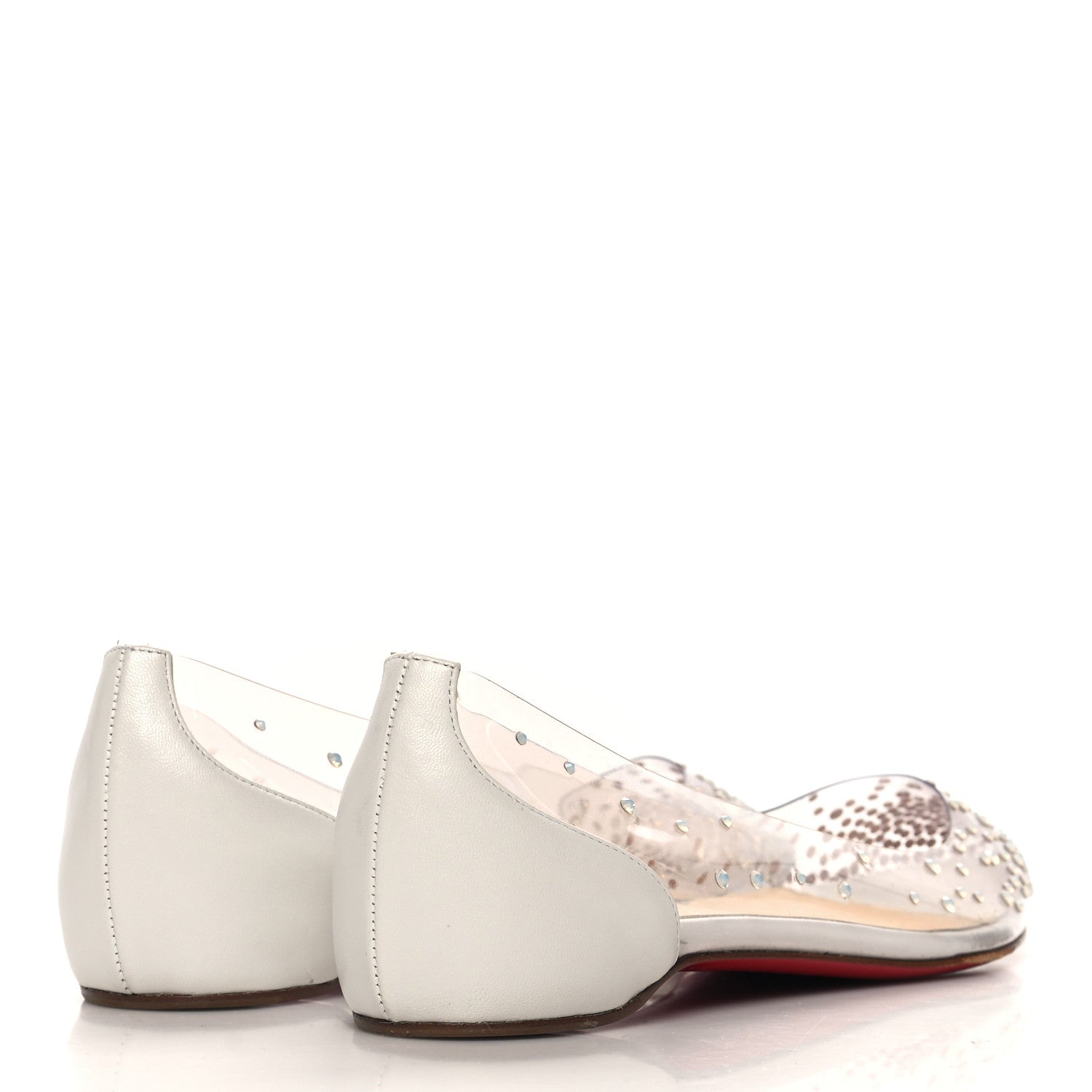 Christian Louboutin PVC Specchio Degrastrass Flats 37 White 5 of 8
