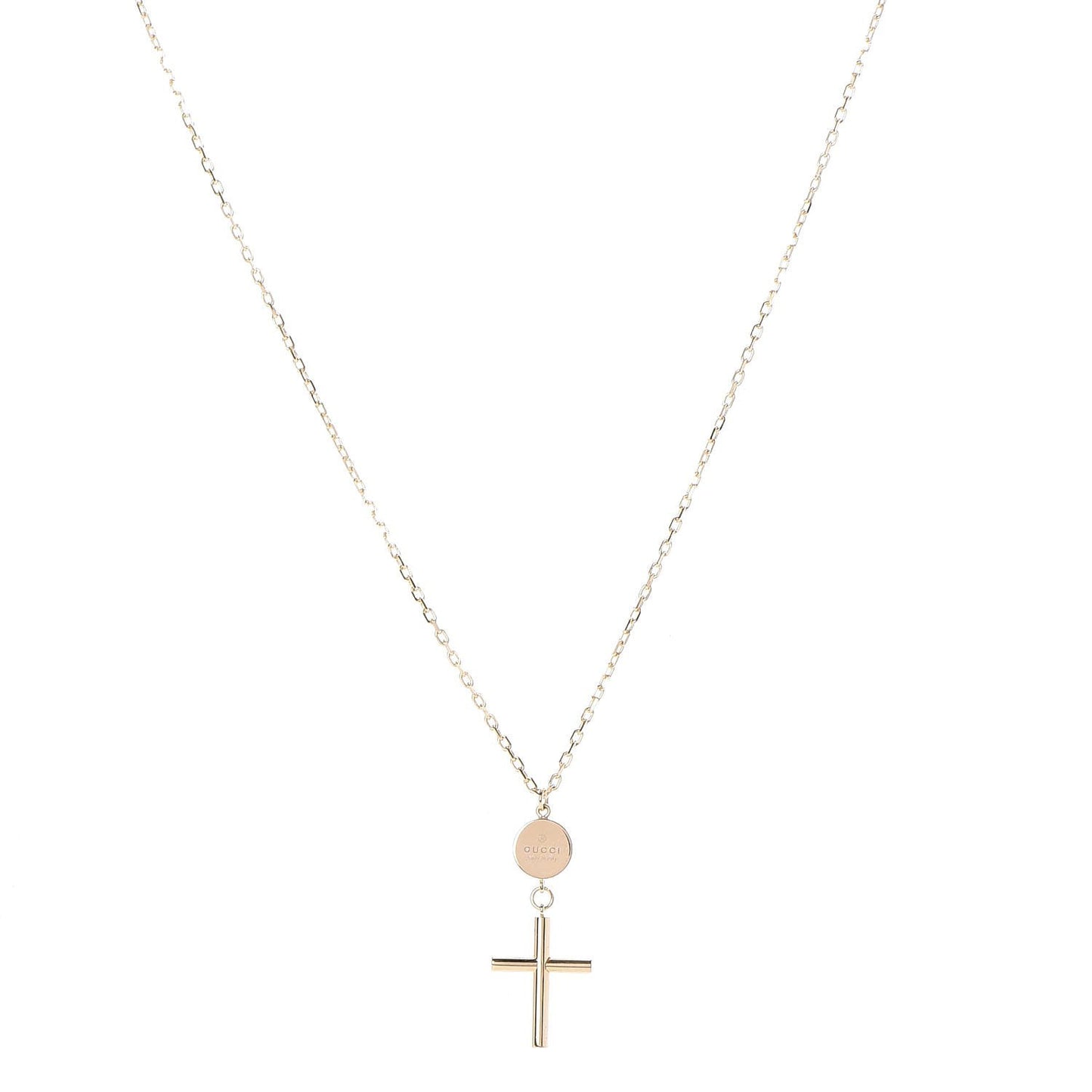 18K Yellow Gold Cross Pendant Necklace