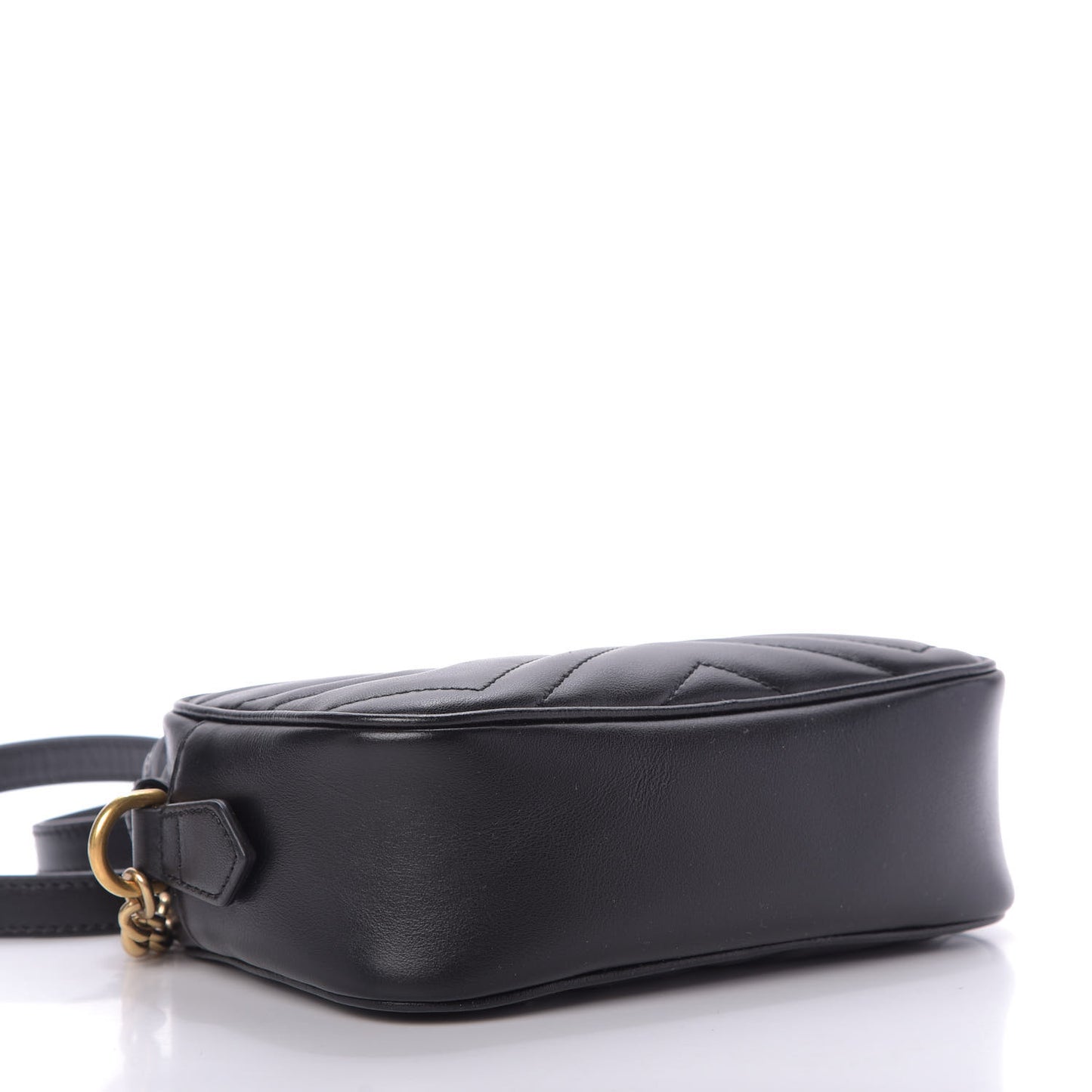 Calfskin Matelasse Mini GG Marmont Chain Shoulder Bag Black