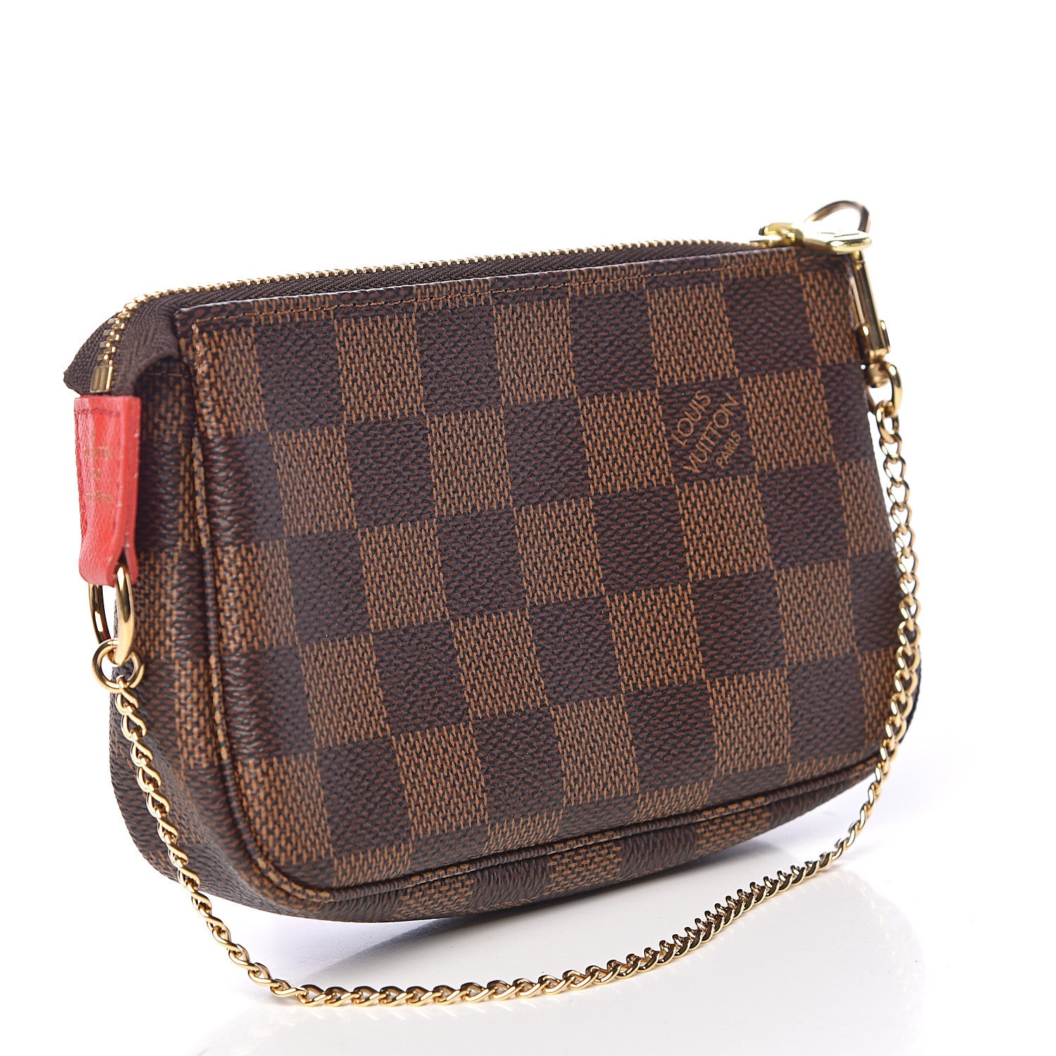 Louis Vuitton Damier Ebene 2019 Christmas Animation Mini Pochette Accessories Red 3 of 8