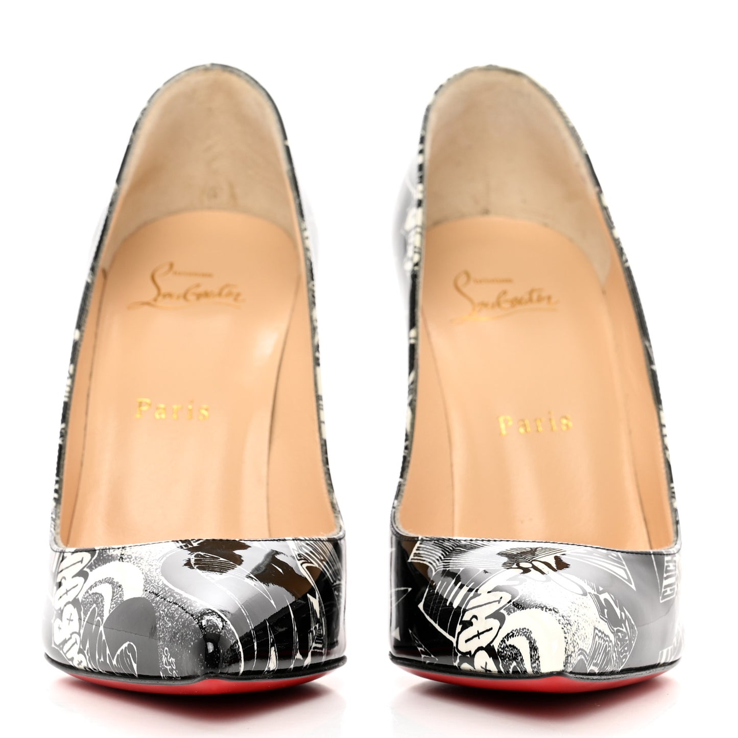 Patent Nicograf Pigalle Follies 100 Pumps 38 Black White