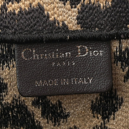 Christian Dior Canvas Mizza Embroidered Large Leopard Book Tote Beige 6 of 13