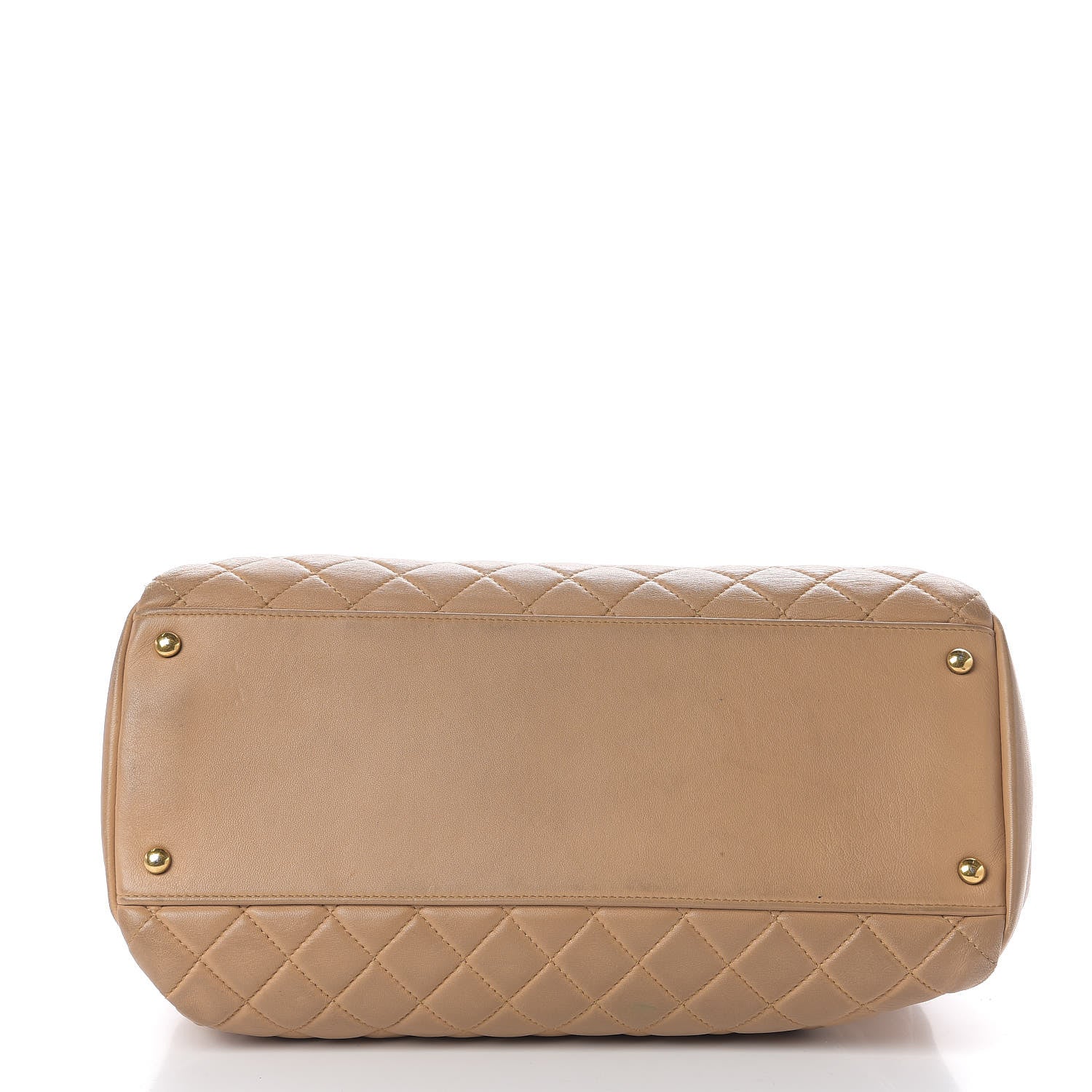 Chanel Lambskin Quilted Large Just Mademoiselle Bowling Bag Beige 12 of 13