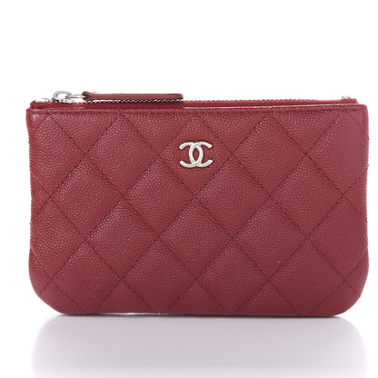 Chanel Caviar Quilted Small Cosmetic Case Dark Red 9 of 10