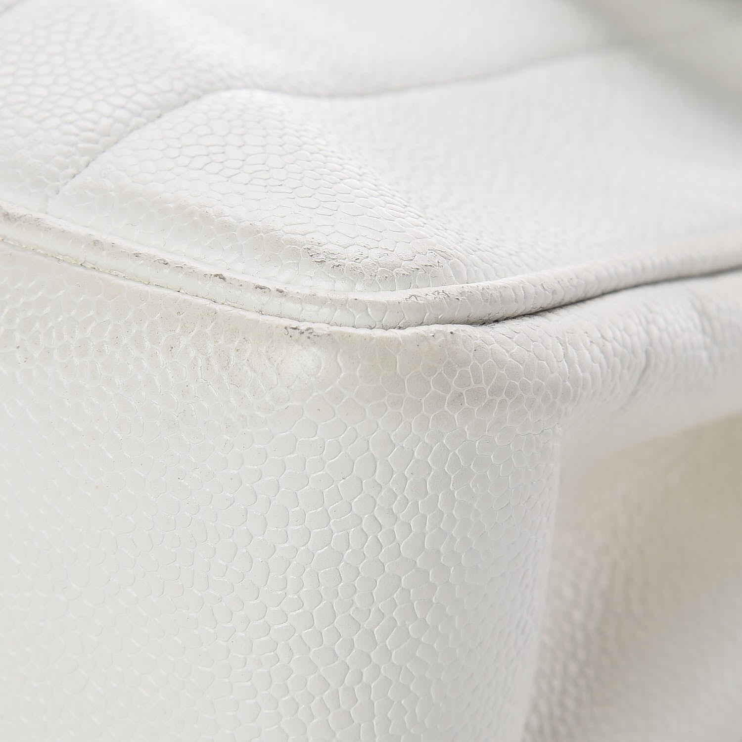Chanel Caviar Vertical Quilted Jumbo Single Flap White 16 of 22