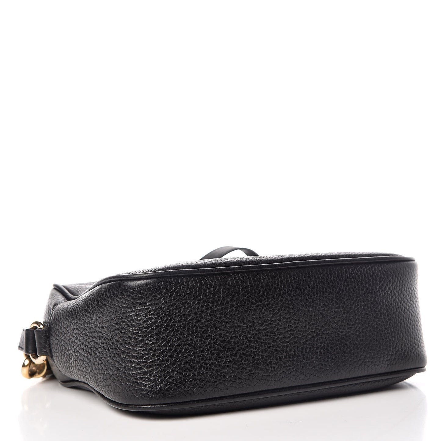 Pebbled Calfskin Small Soho Disco Bag Black