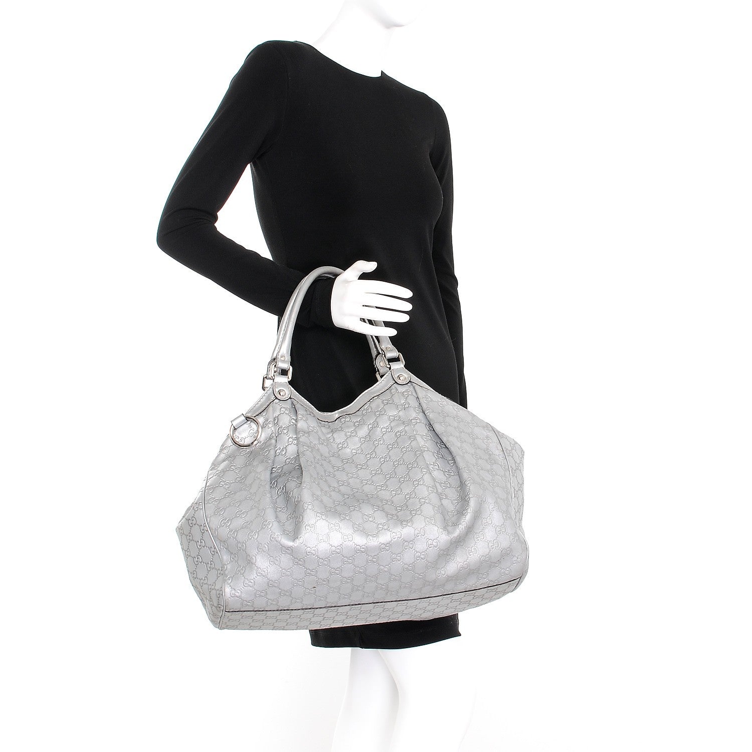 Gucci Guccissima Large Sukey Tote Silver 2 of 9