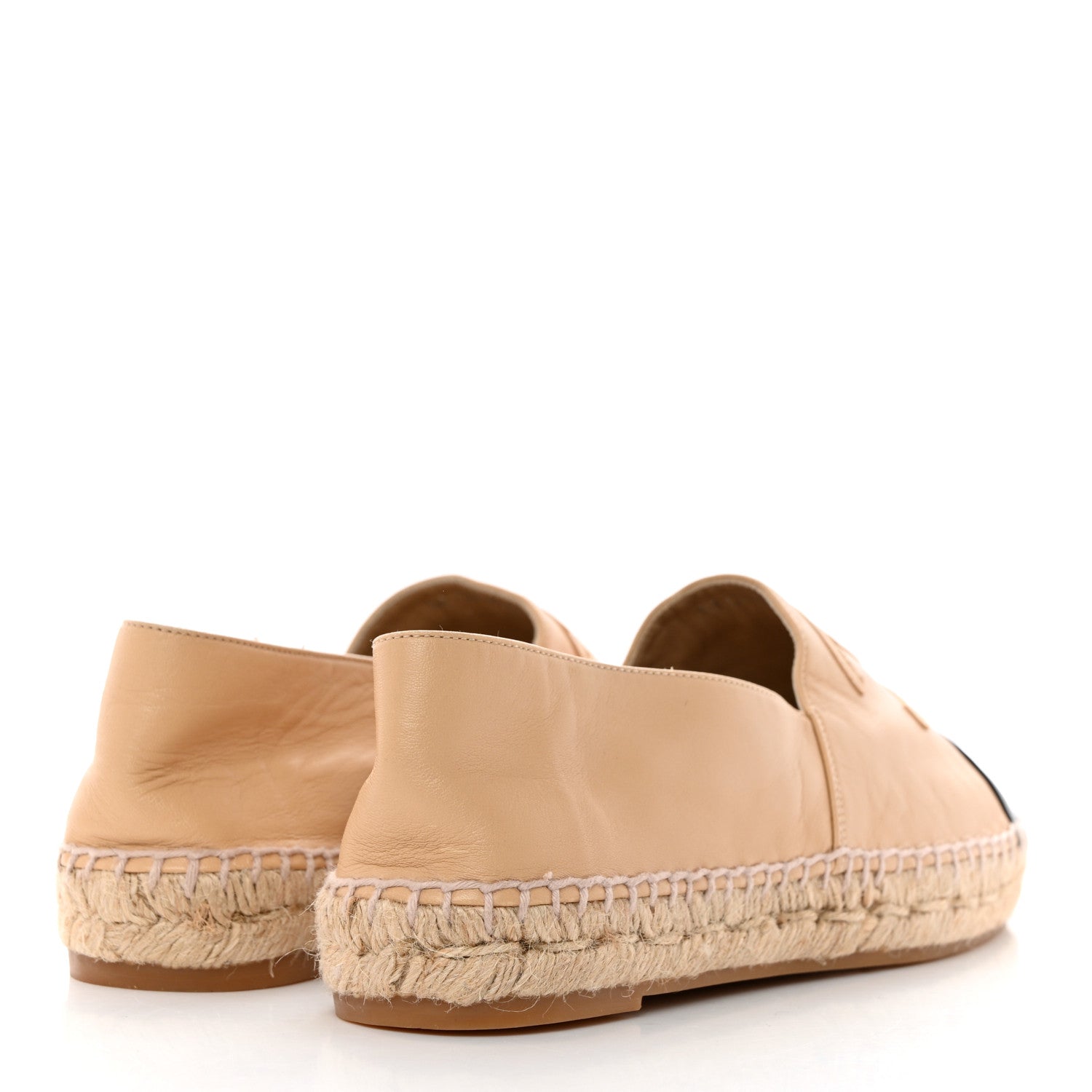 Chanel Lambskin CC Espadrilles 38 Beige Black 4 of 9