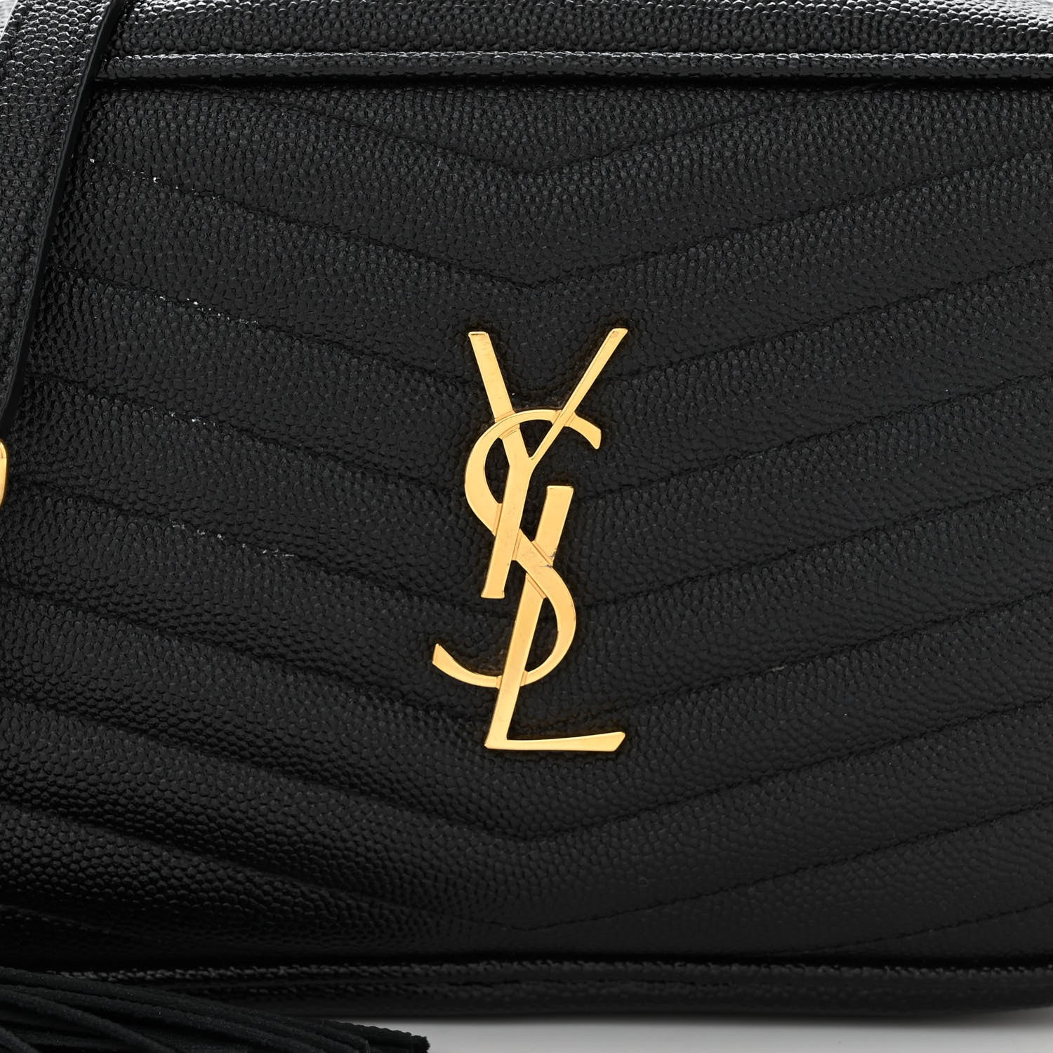 Saint Laurent Grain De Poudre Matelasse Monogram Mini Lou Camera Bag Black 7 of 9