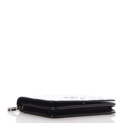 Chanel Goatskin Quilted Diamond CC Wallet On Chain WOC Black 4 of 10