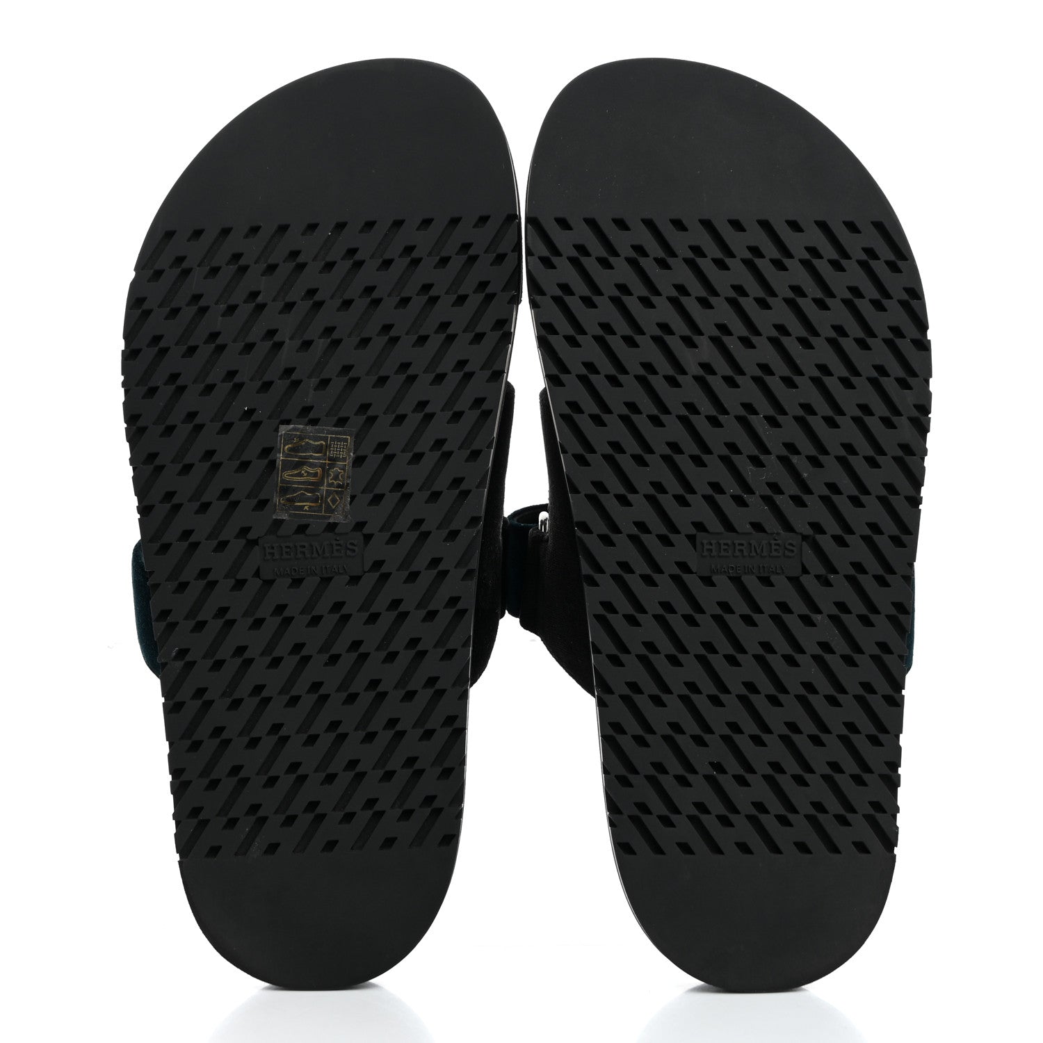 Hermes Velvet Womens Chypre Sandals 36.5 Black Vert Mousse 5 of 8