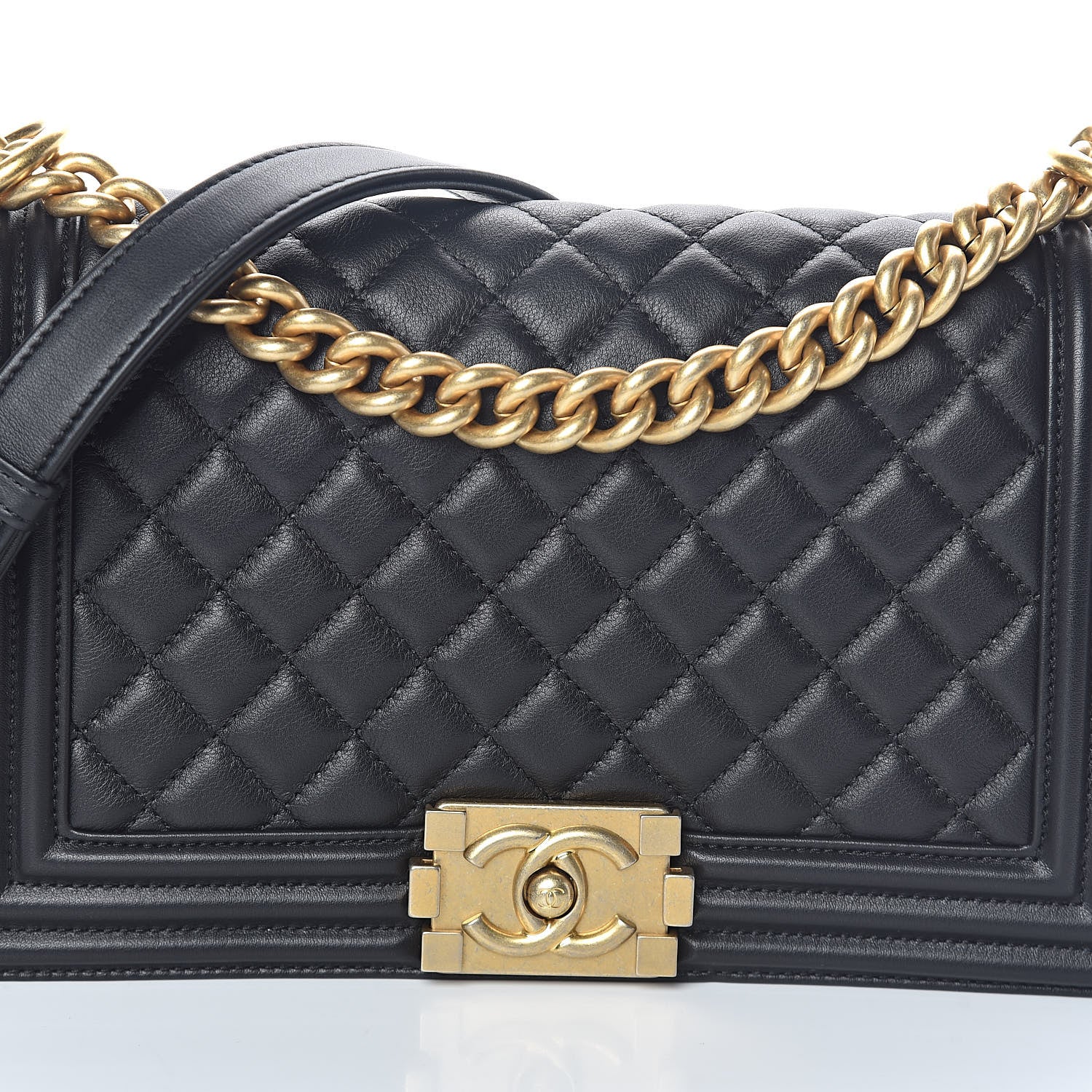 Chanel Lambskin Quilted Medium Boy Flap Black 8 of 10