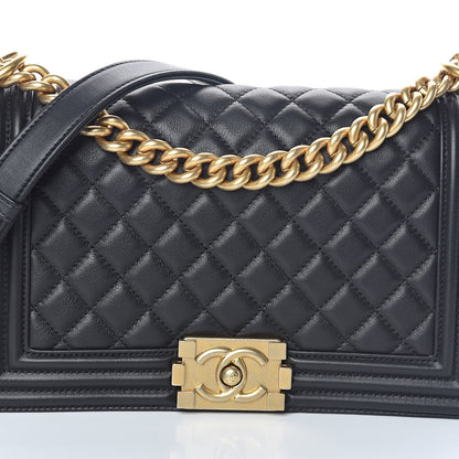 Chanel Lambskin Quilted Medium Boy Flap Black 8 of 10