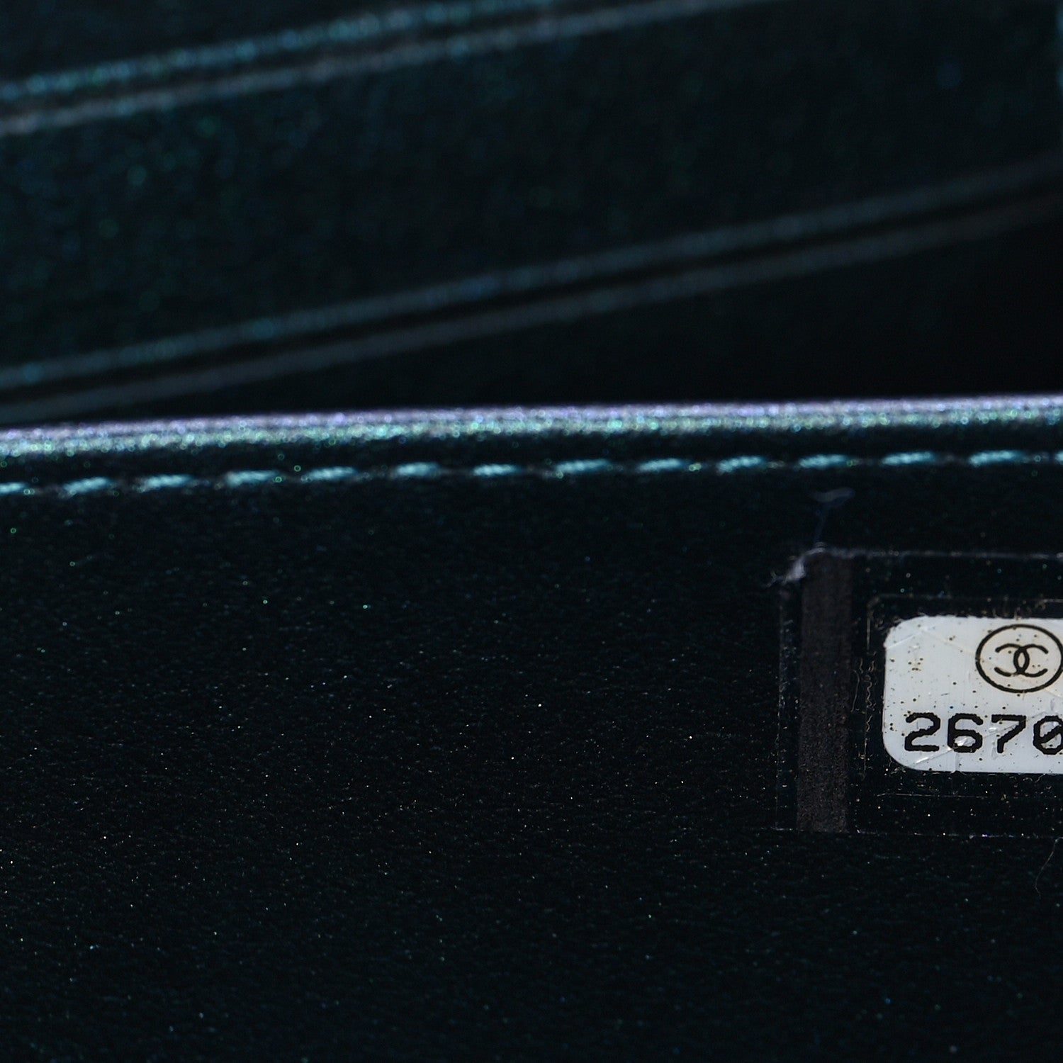 Chanel Iridescent Caviar Quilted Vanity Clutch With Chain Dark Turquoise 7 of 8