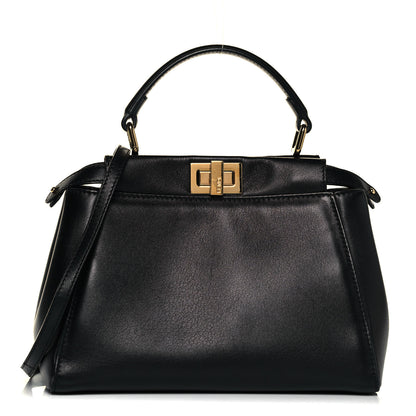 Fendi Nappa Mini Peekaboo Iconic Satchel Black 1 of 9