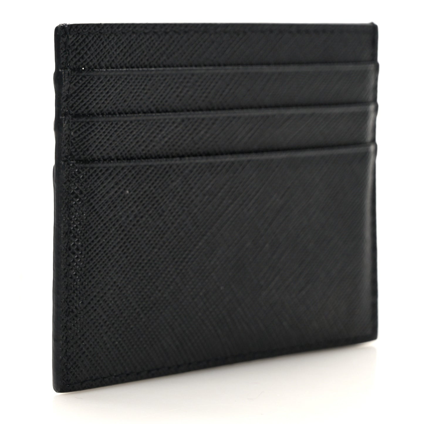 Saffiano Shine Monochrome Card Holder Black