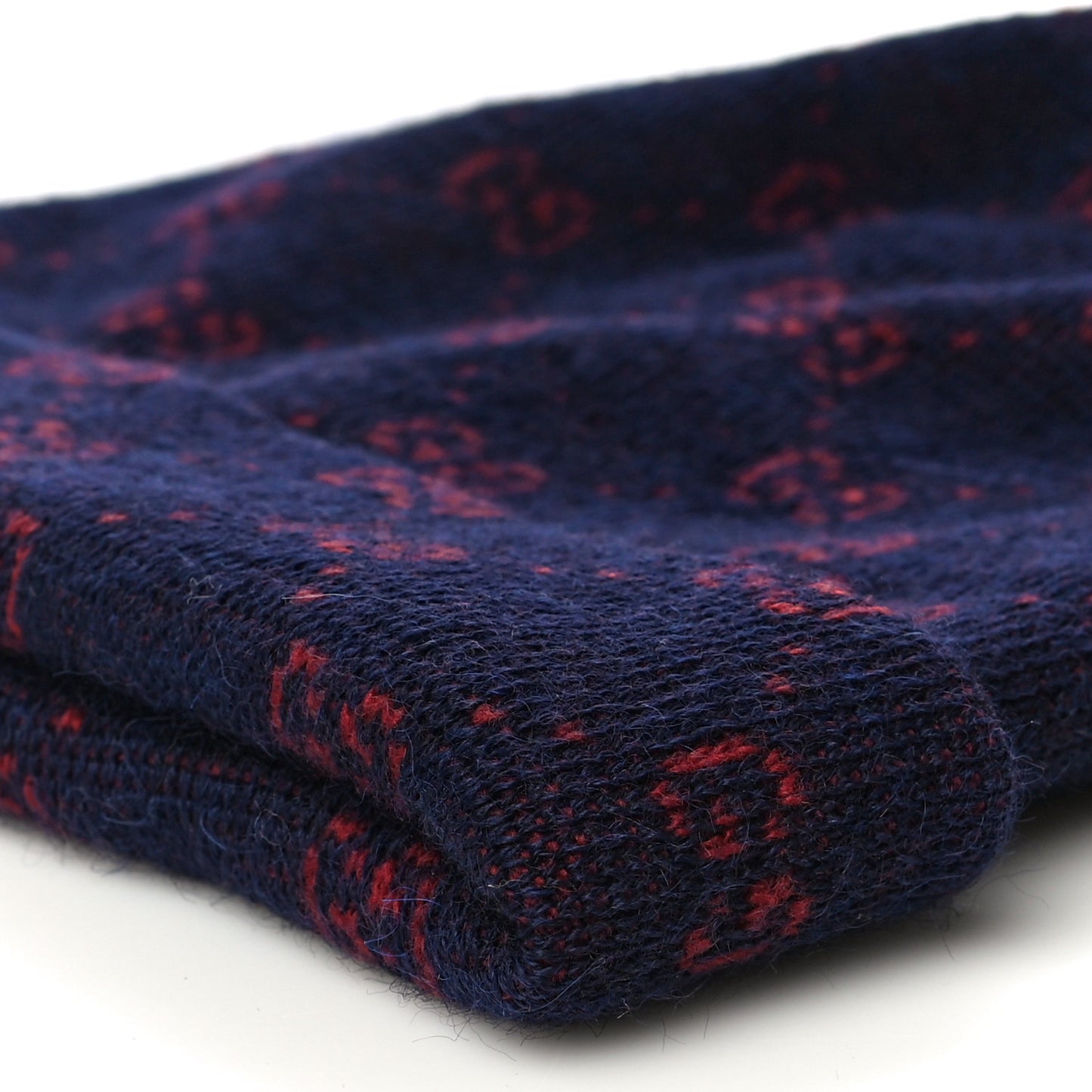 Wool Alpaca GG Monogram Beanie Hat M Navy