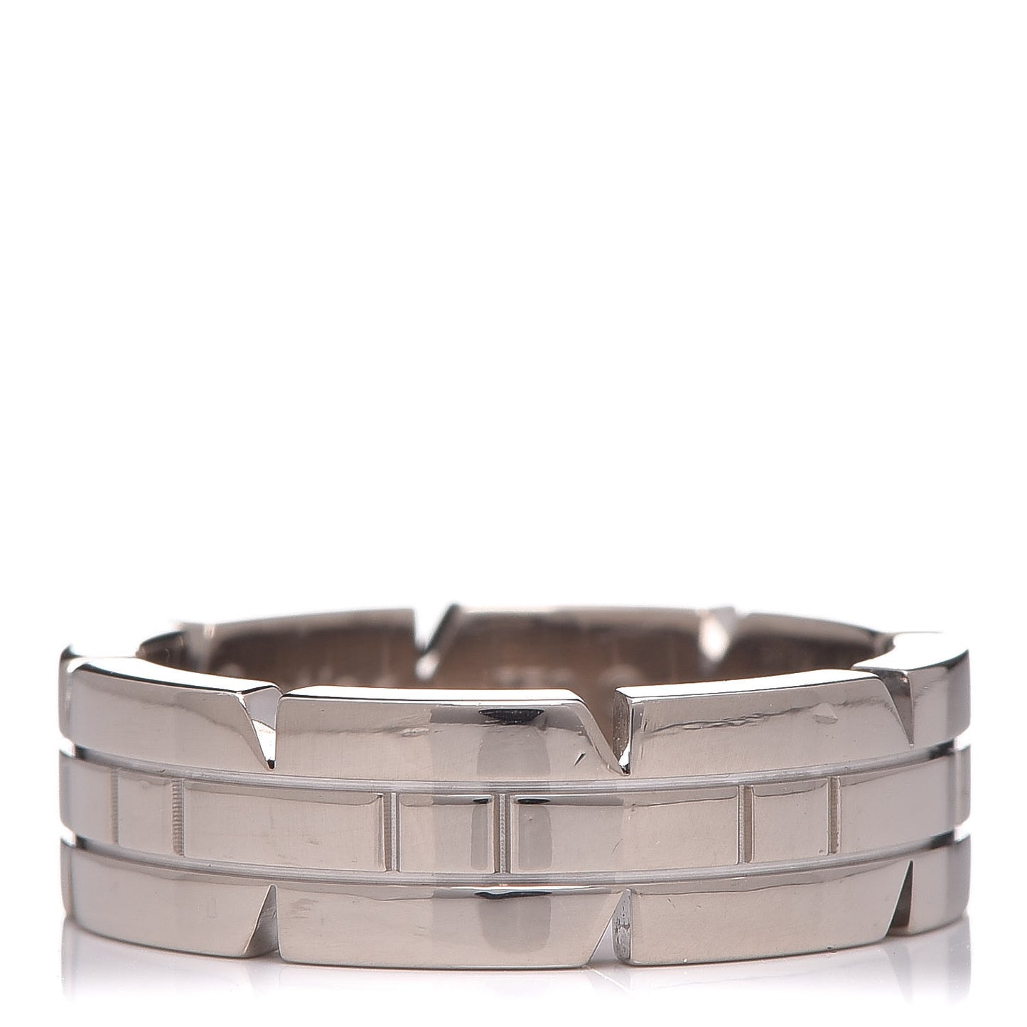 18K White Gold Tank Francaise Ring 52 6