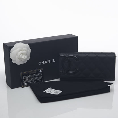 Chanel Calfskin Quilted Cambon Flap Wallet Black 9 of 10