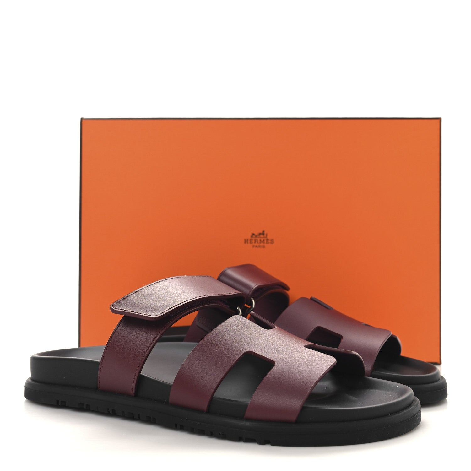 Hermes Calfskin Womens Chypre Sandals 38.5 Rouge H 10 of 10