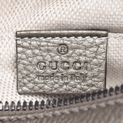 Gucci Metallic Pebbled Calfskin Small Soho Disco Bag Sasso 6 of 7