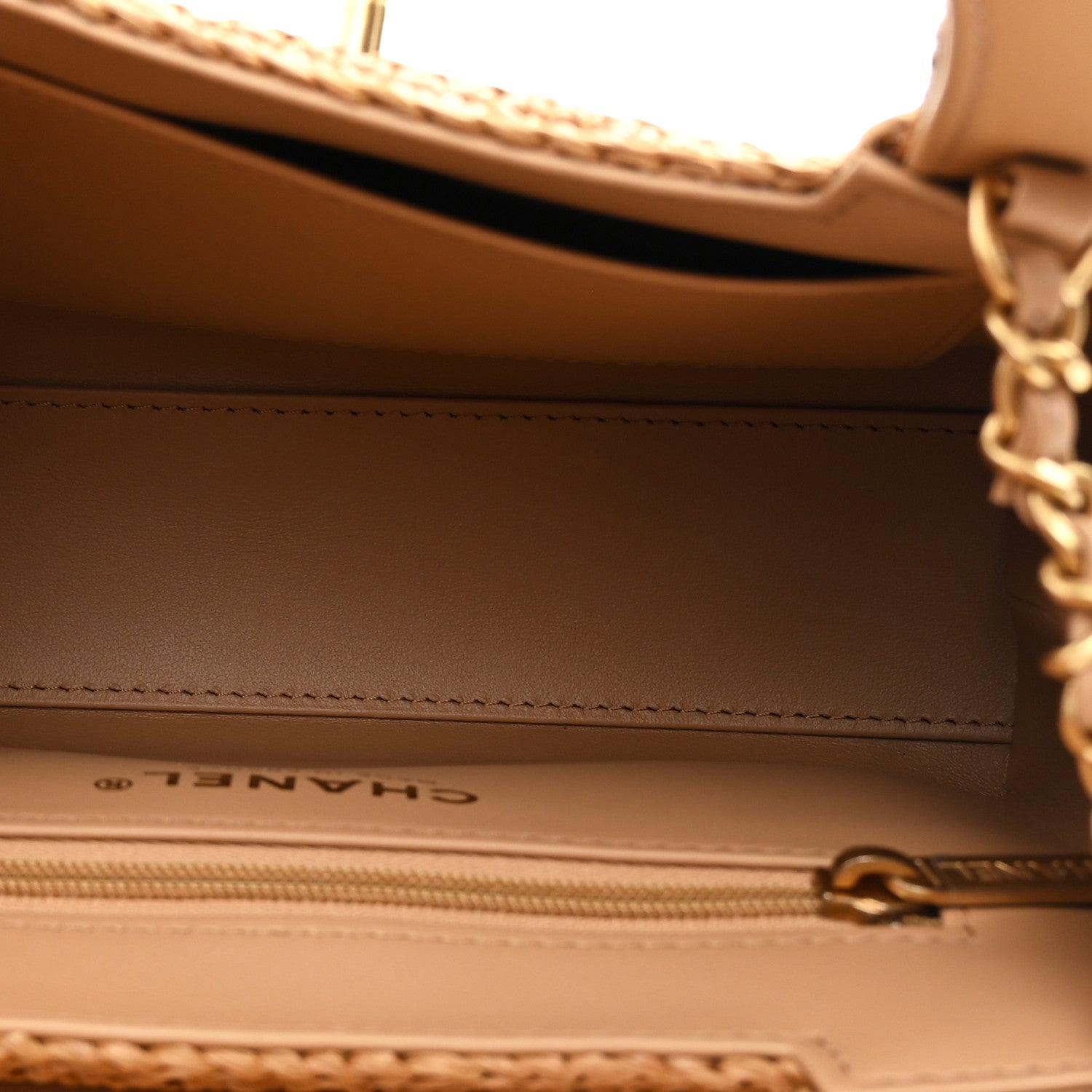 Chanel Braided Raffia Nano Kelly Flap Bag Dark Beige 4 of 10