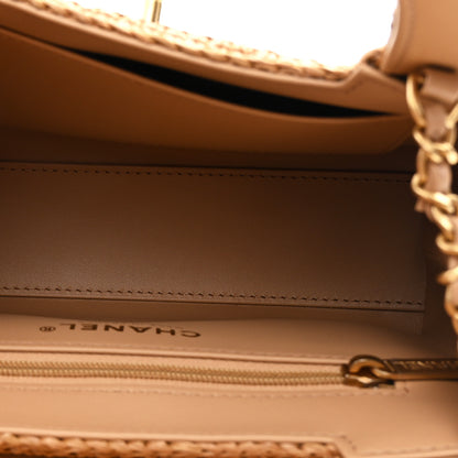 Chanel Braided Raffia Nano Kelly Flap Bag Dark Beige 4 of 10