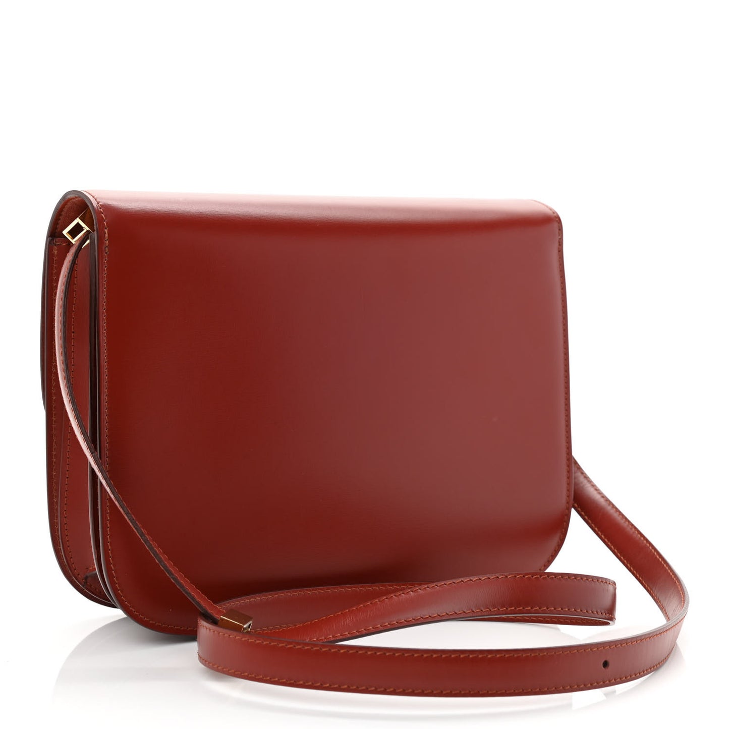 Box Calfskin Medium Classic Box Flap Bag Dark Brick