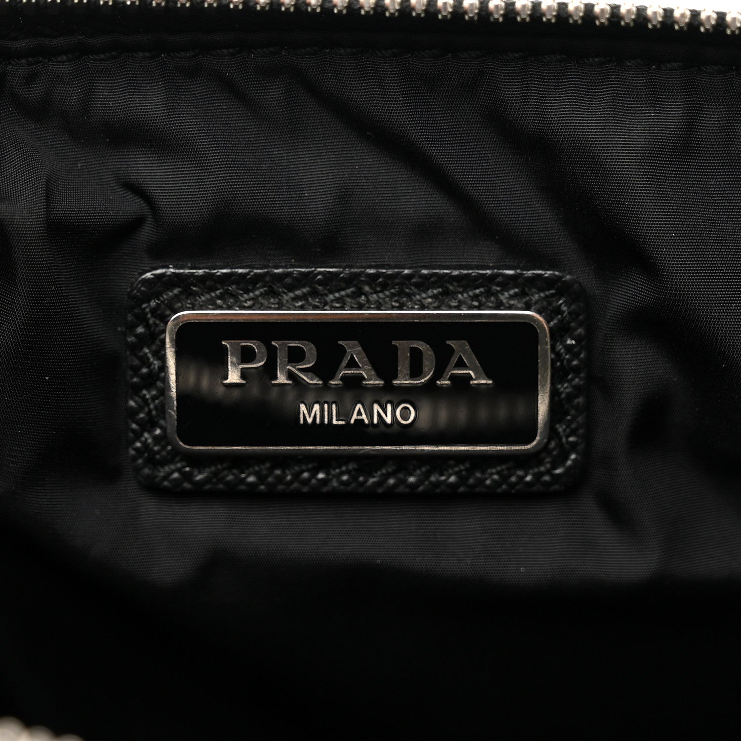 Prada Re-Nylon Saffiano Pouch Wristlet Black 6 of 6
