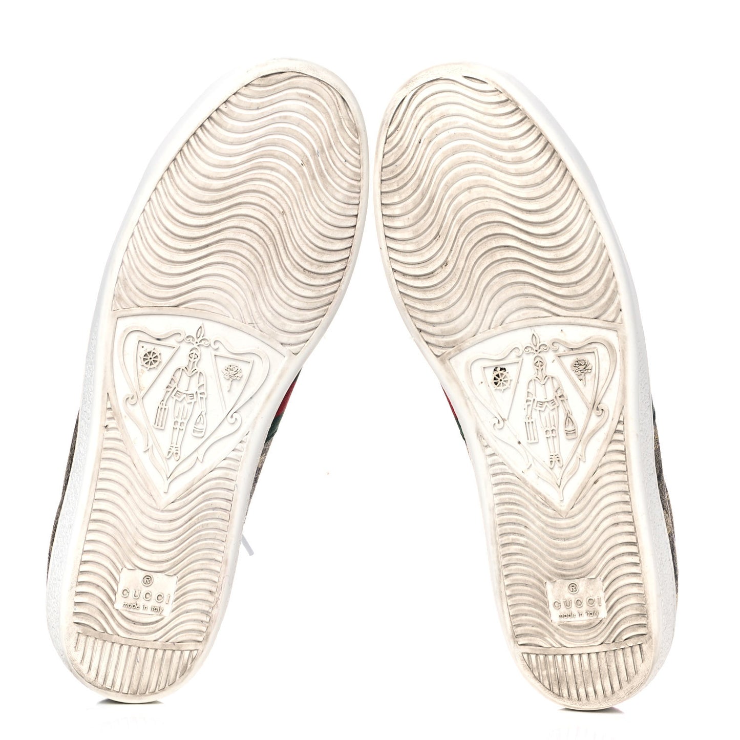 GG Supreme Monogram Bees Ayers Web Womens Ace Sneakers 38.5 Beige Oro Green Red