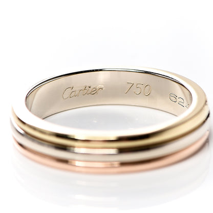 Cartier 18K Pink White Yellow Gold 3.5mm Trinity Wedding Band Ring 49 4.75 4 of 7